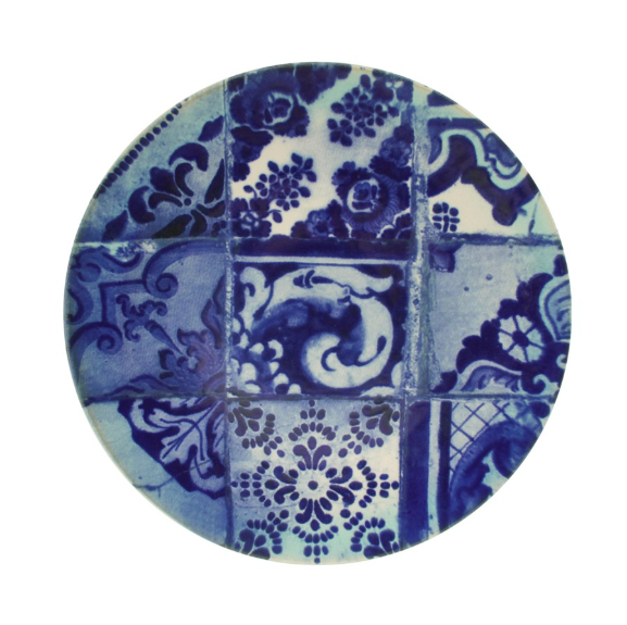 Lisboa Charger Plate/ Platter in Blue Tile - 35 cm