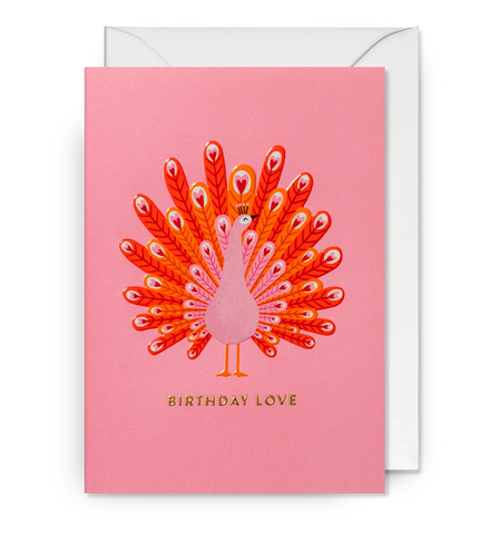 Ruby Taylor Pink Peacock Love Birthday Card