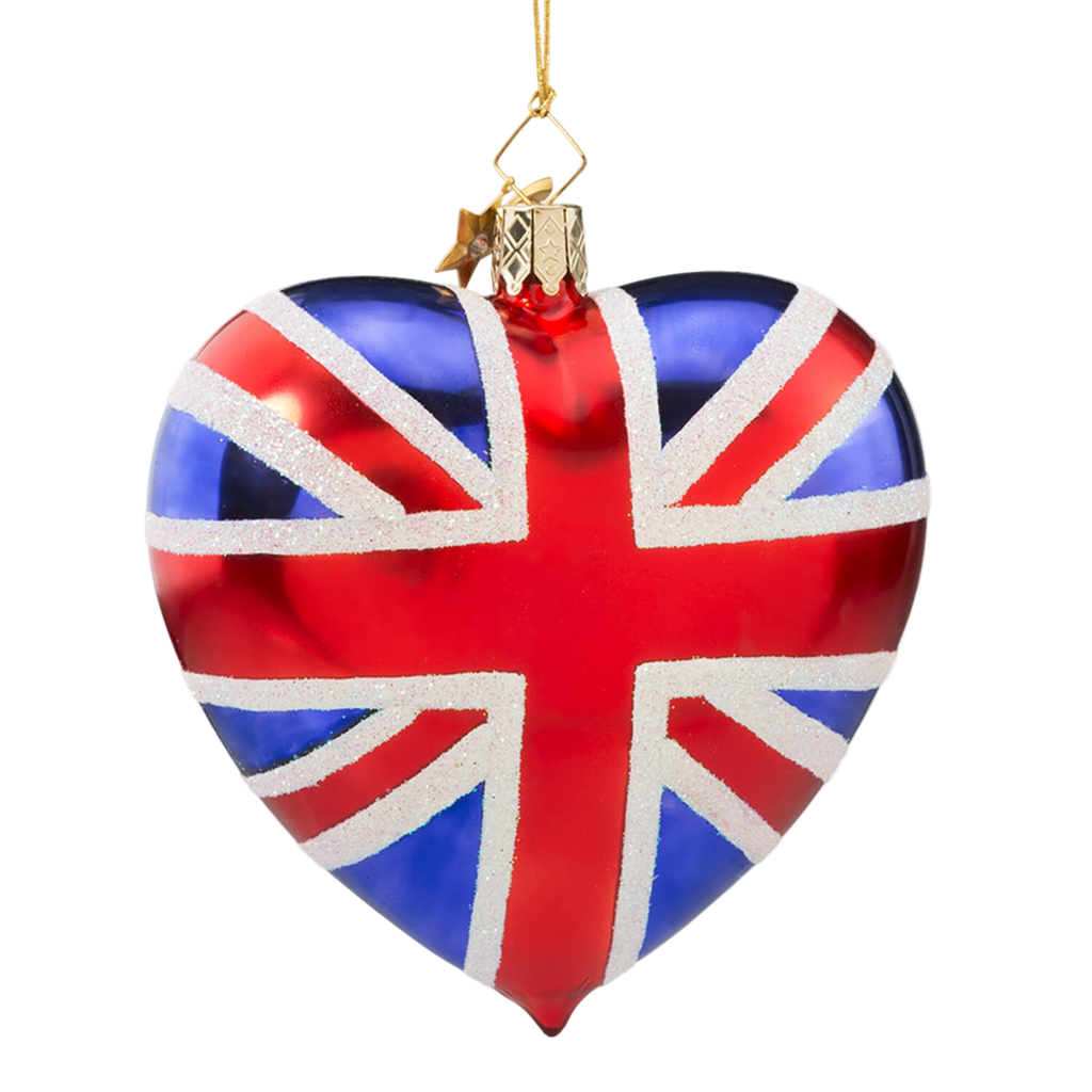 Vondels Heart with British Flag Ornament – 8 cm