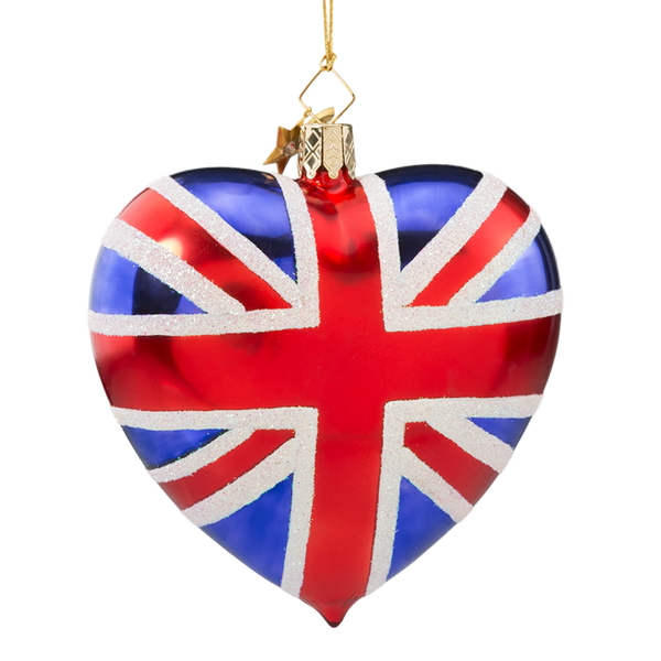 Vondels Heart with British Flag Ornament – 8 cm