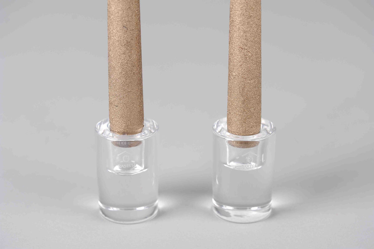 Rasteli clear glass taper candle holder