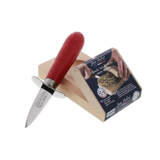 Laguiole Jean Dubost French Wood Oyster Knife with Wood Holder