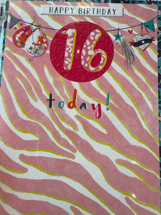 16th Birthday greeting card
