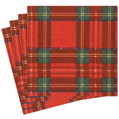 Caspari Royal Plaid Napkin