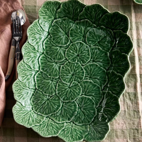 Bordallo Geranium Leaf Relief Serving Platter 39cm