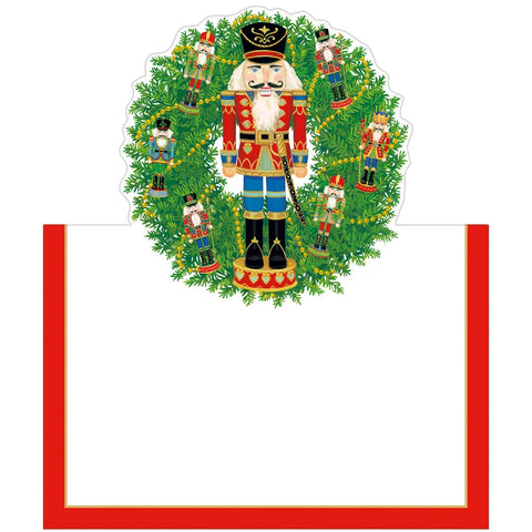 Caspari Nutcracker Wreath Place Card (Set of 8)