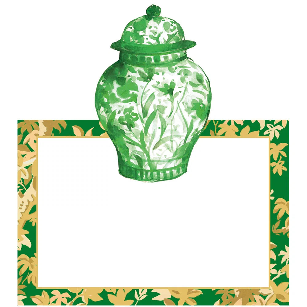 Caspari Ginger Jars Dark Green Place Card (Set of 8)