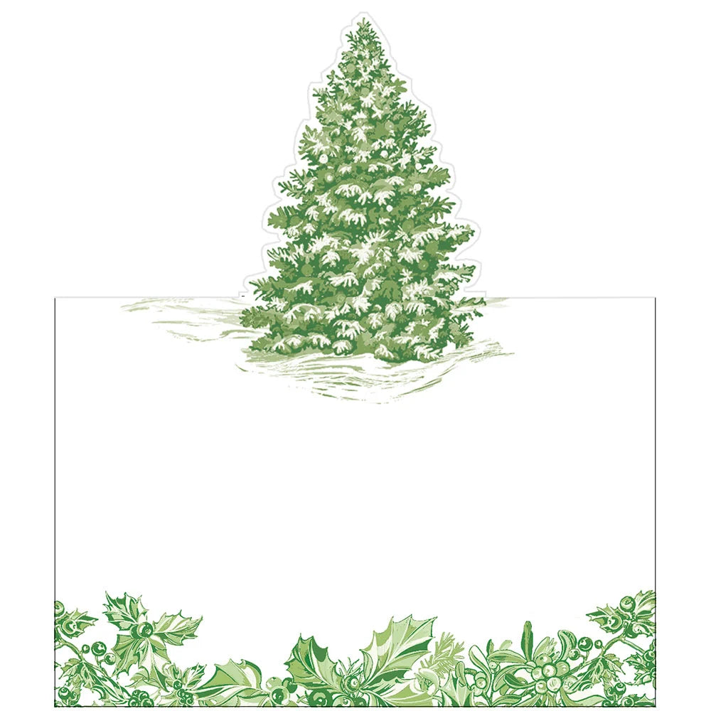Caspari Christmas Tree Toile Place Card (Set of 8)