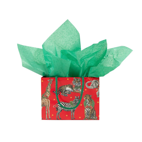 Caspari Wild Christmas Red Gift Bag