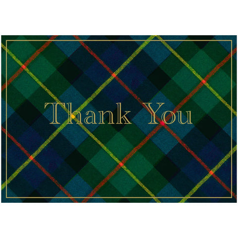 Caspari William Tartan Foil Boxed Thank You Notes (Set of 8)