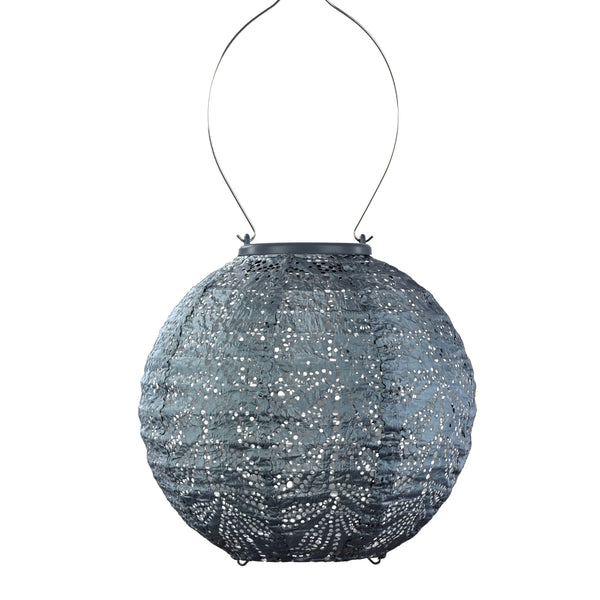 Lumiz Folia Grey Blue Round 20 LED Solar Lantern