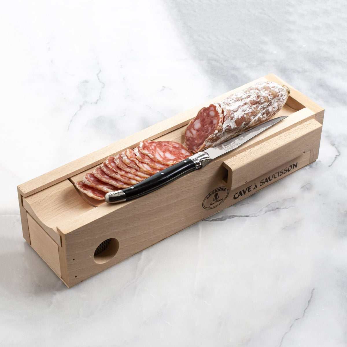 Laguiole Jean Dubost Saucisson Cellar with Knife, view 2