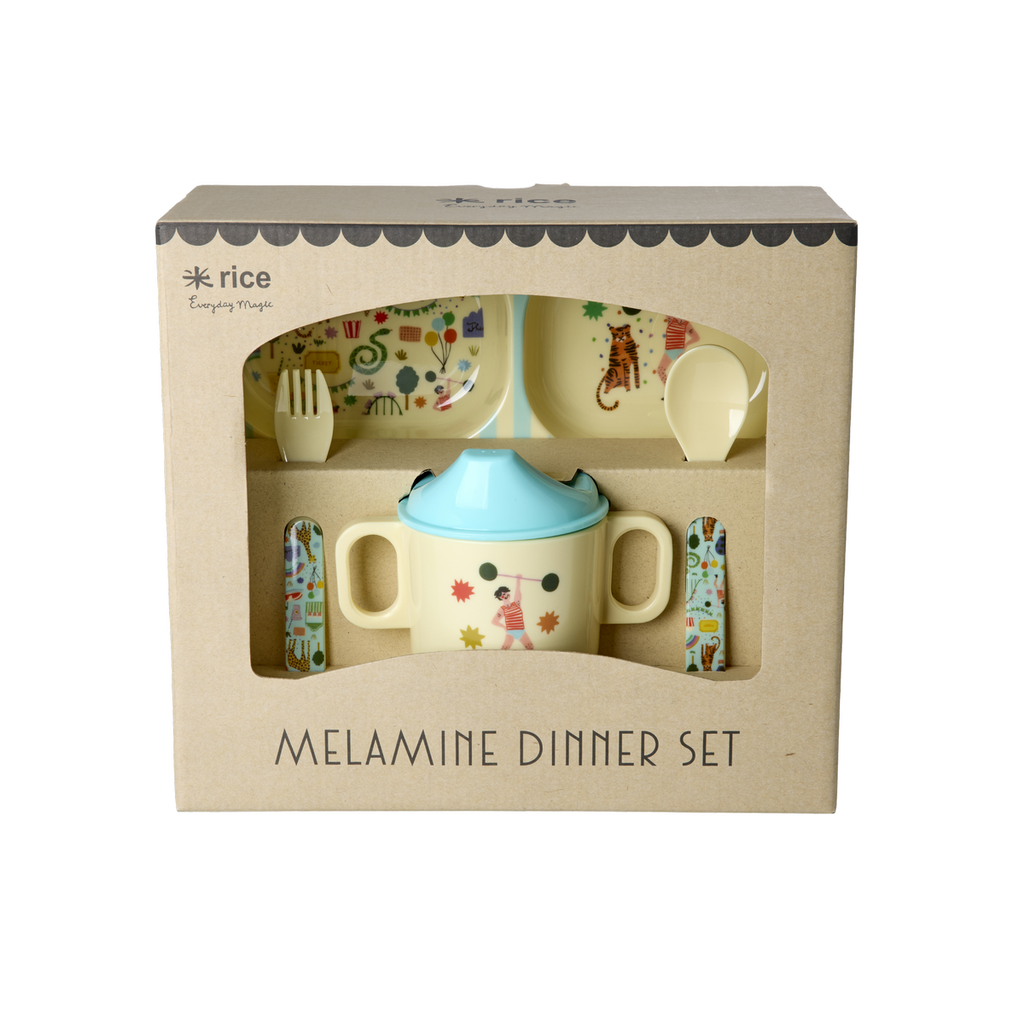 Rice Fun Fair Melamine Baby Dinner Set in Gift Box, view 2