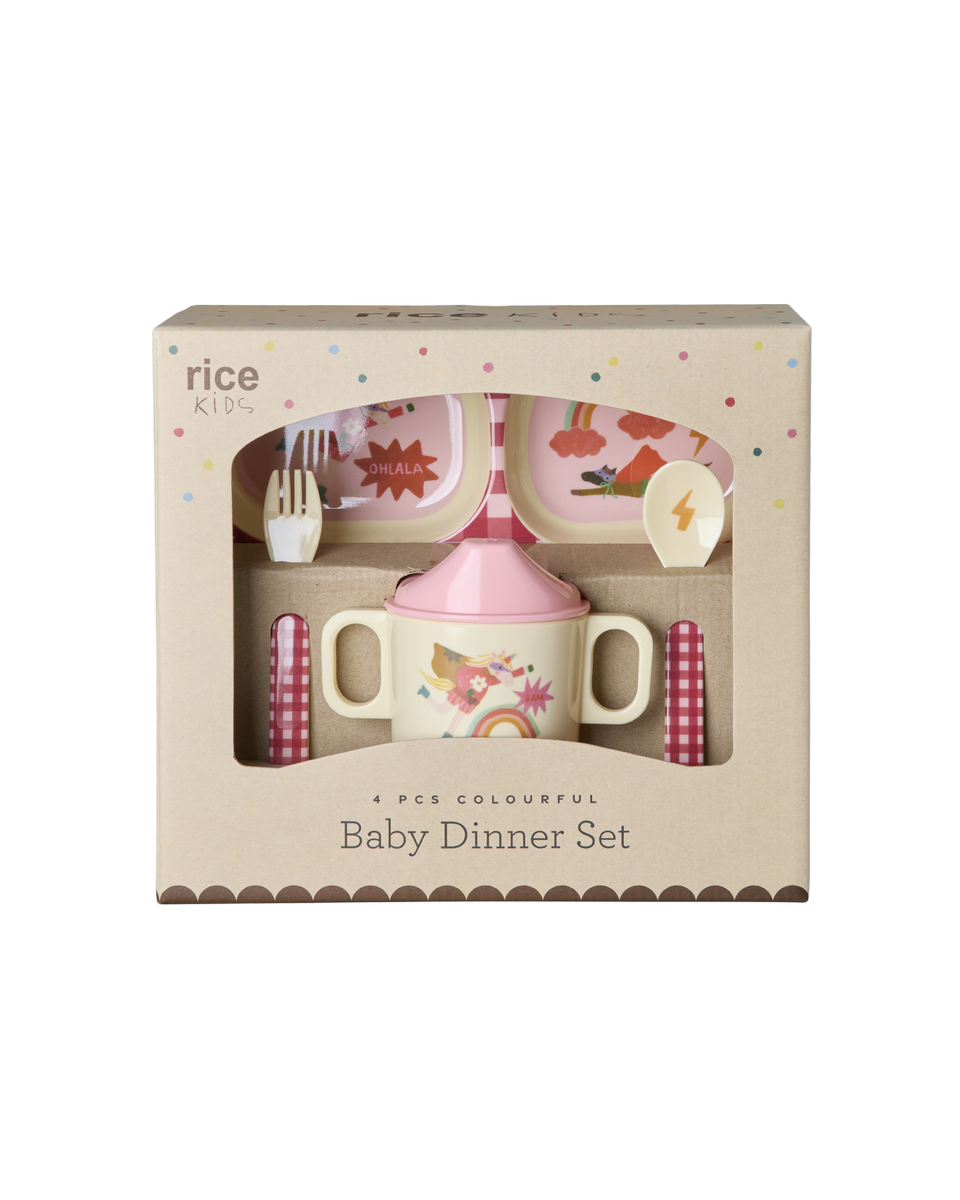 Rice Hero melamine baby dinner set in gift box