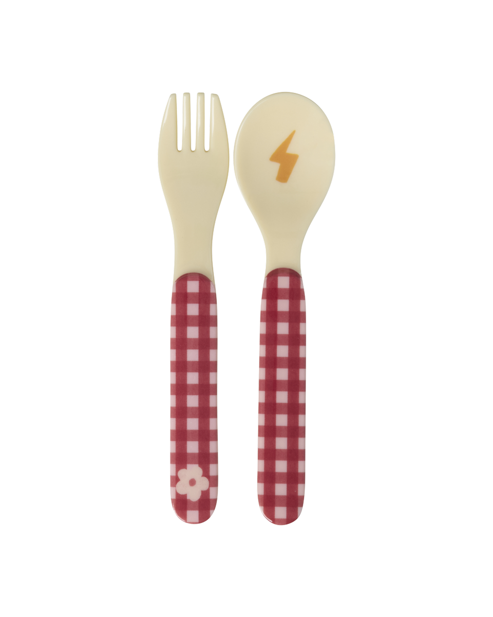 Rice Hero Kids Melamine Spoon and Fork Set, view 2