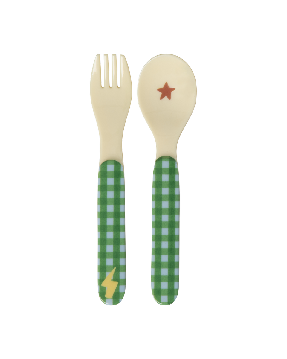 Rice Hero kids melamine spoon and fork set