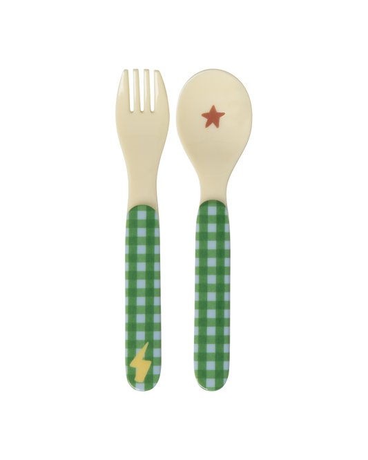Rice Hero Kids Melamine Spoon and Fork Set