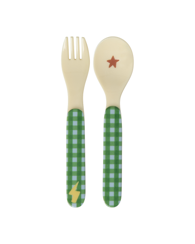 Rice Hero Kids Melamine Spoon and Fork Set