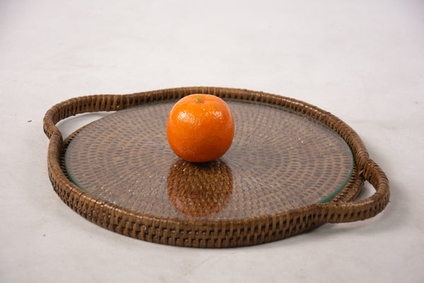 Rattan Round Cheese Tray
