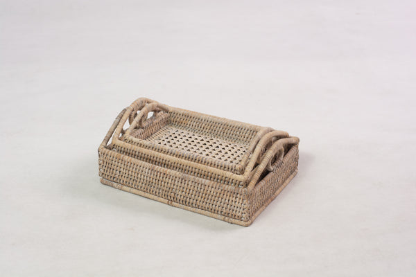 Rattan Salt&Pepper Tray with Handles