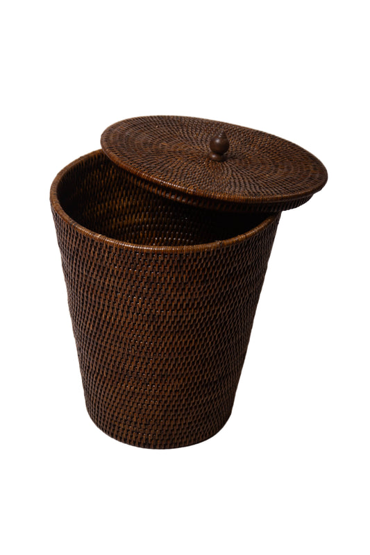 Rattan Waste Basket with Lid