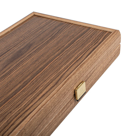 Manopoulos Handcrafted Walnut with Blue Oak Backgammon Set with Walnut & Oak Points with Side Racks 48x30cm