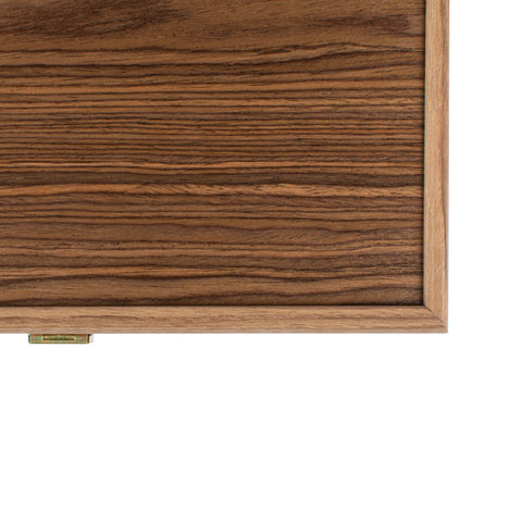 Manopoulos Handcrafted Walnut with Blue Oak Backgammon Set with Walnut & Oak Points with Side Racks 30x20cm