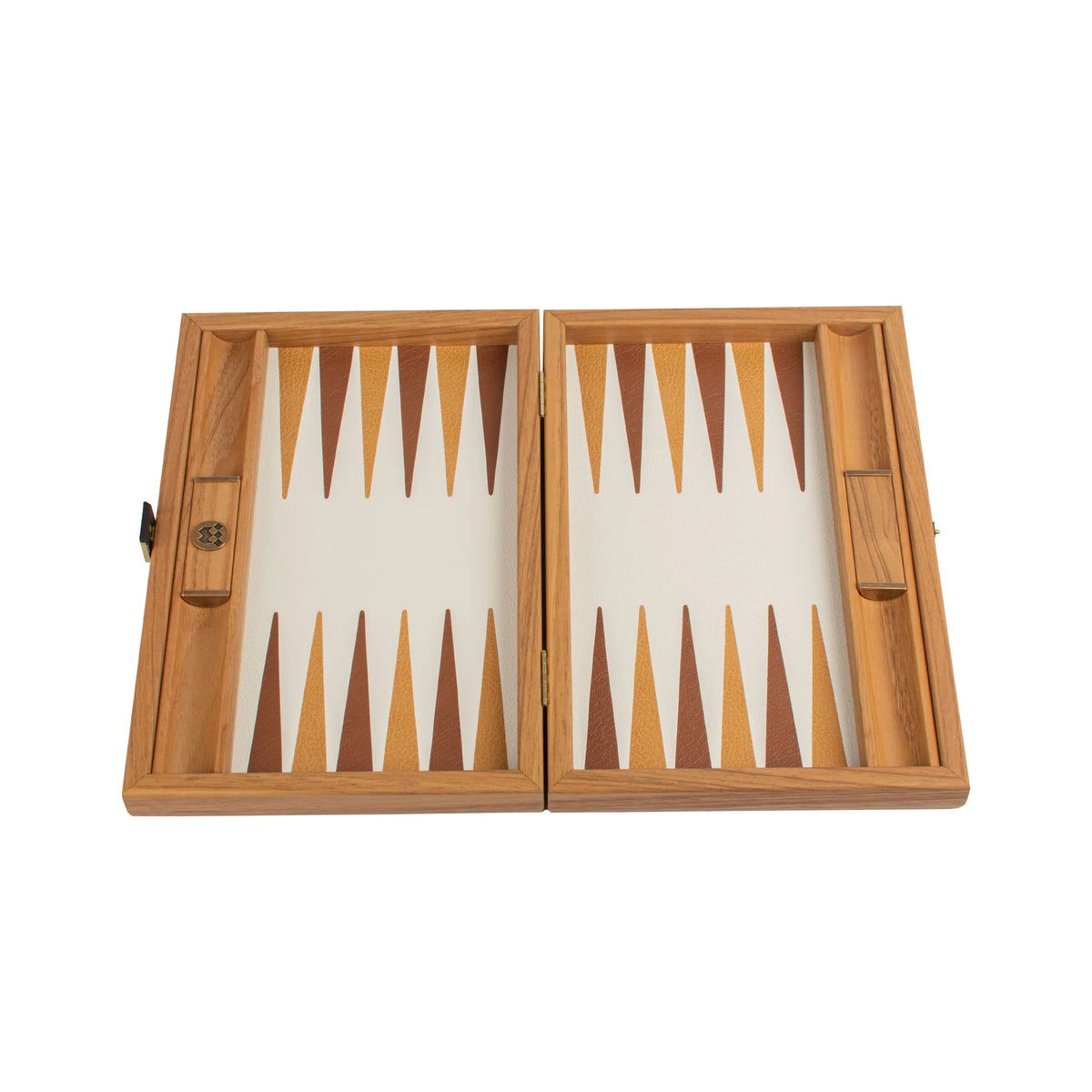 Manopoulos - Handcrafted Knitted Leather Backgammon Set in Mustard with Side Racks 30x20cm, view 4