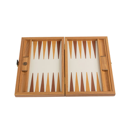 Manopoulos - Handcrafted Knitted Leather Backgammon Set in Mustard with Side Racks 30x20cm, view 4