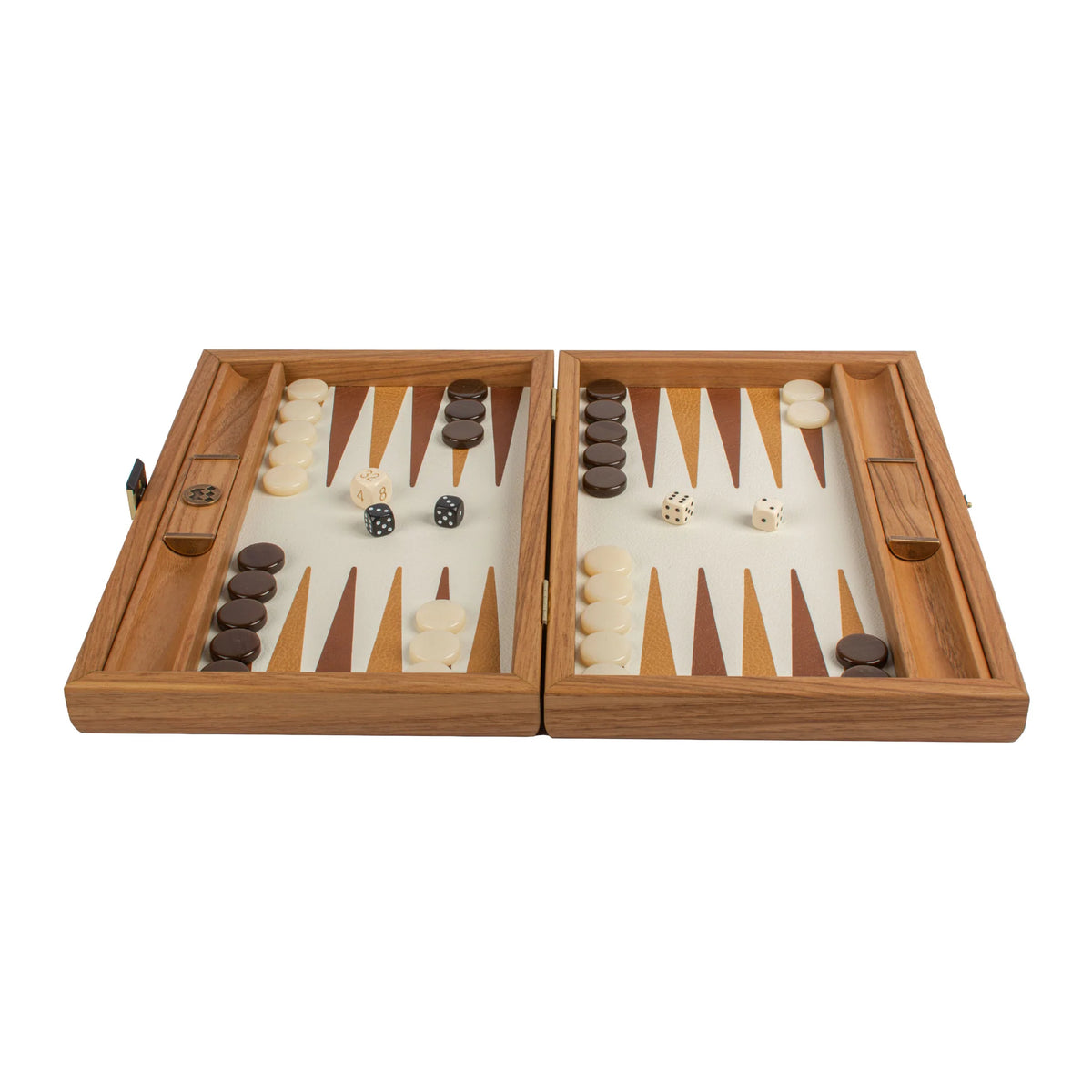 Manopoulos - Handcrafted Knitted Leather Backgammon Set in Mustard with Side Racks 30x20cm, view 10