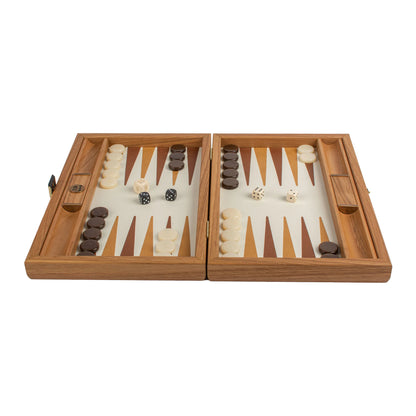 Manopoulos - Handcrafted Knitted Leather Backgammon Set in Mustard with Side Racks 30x20cm, view 10