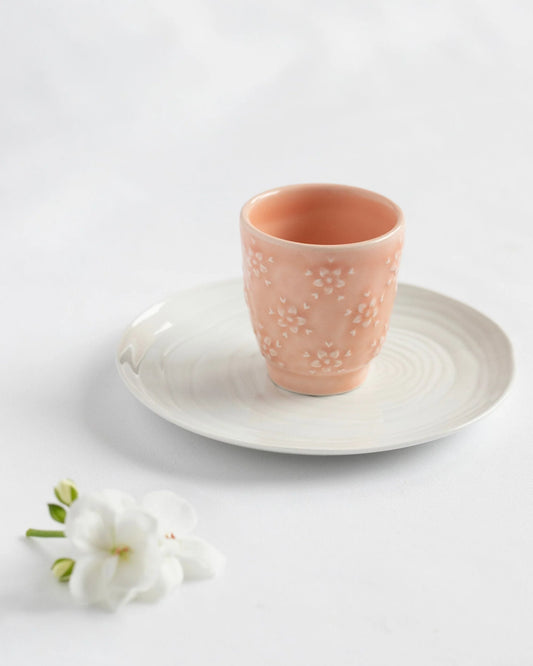 Bordallo Pinheiro Floral Pink Coffee Cup