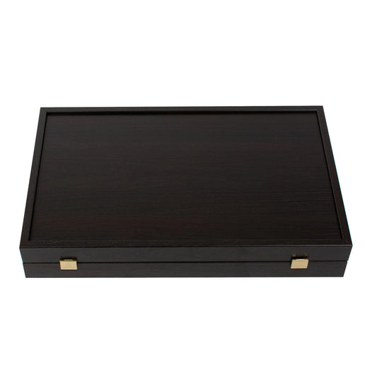 Manopoulos - Handcrafted Wenge Replica Wood Backgammon Set with Walnut & Oak Points with Side Racks 48x30cm
