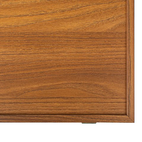 Manopoulos - Handcrafted Walnut Replica Wood Backgammon Set with Black & Oak Points with Side Racks 30x20cm