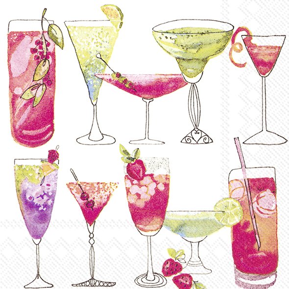 IHR cocktail paper napkins 25 x 25 cm, design 60