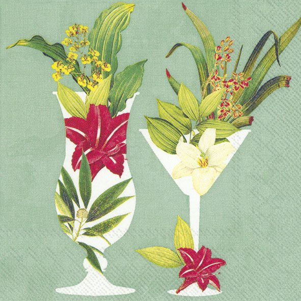 IHR cocktail paper napkins 25 x 25 cm, design 38