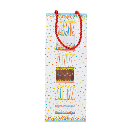 Caspari Birthday Cake Bottle Bag