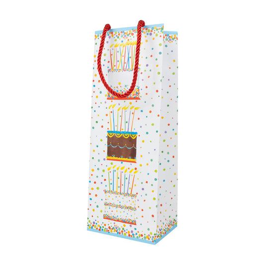 Caspari Birthday Cake Bottle Bag