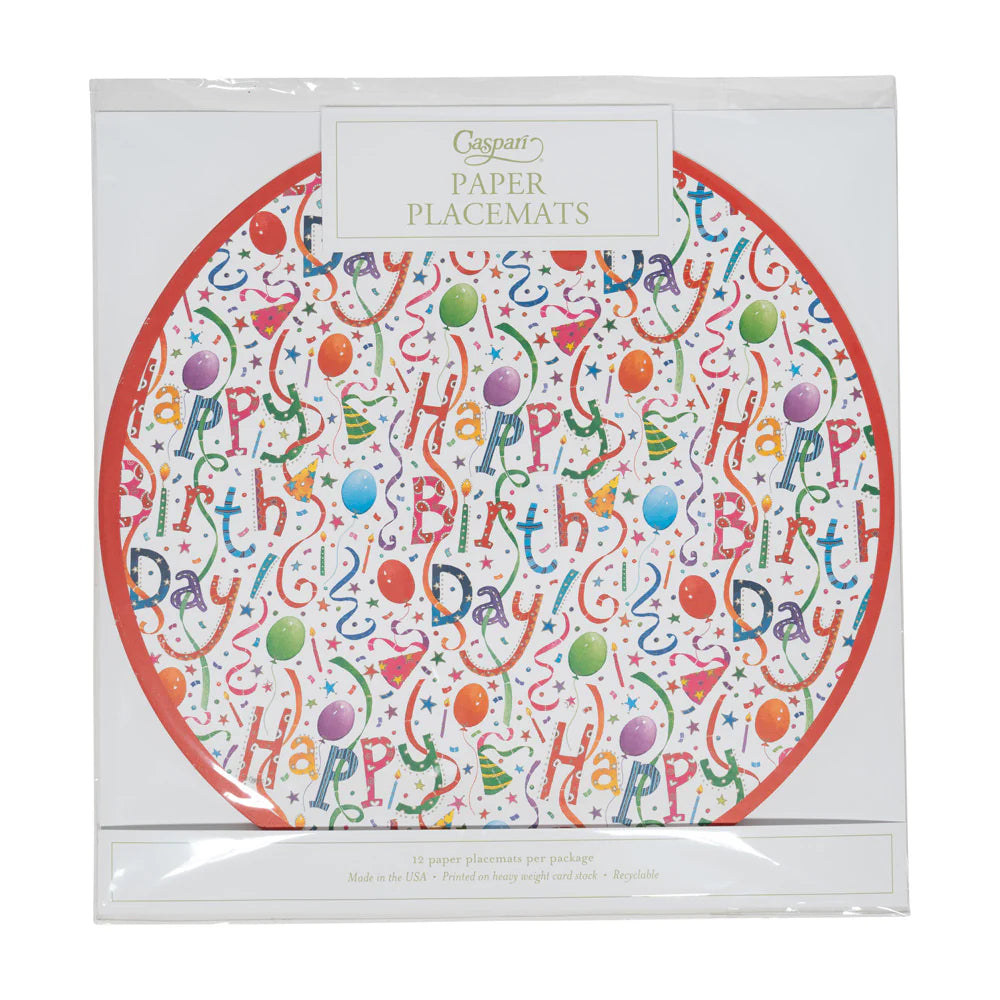 Caspari Happy Birthday Paper Placemats, view 2