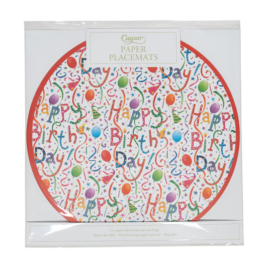 Caspari Happy Birthday Paper Placemats