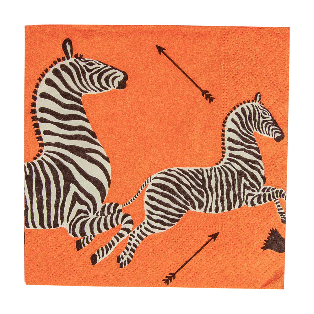 Caspari Zebra Orange Napkin