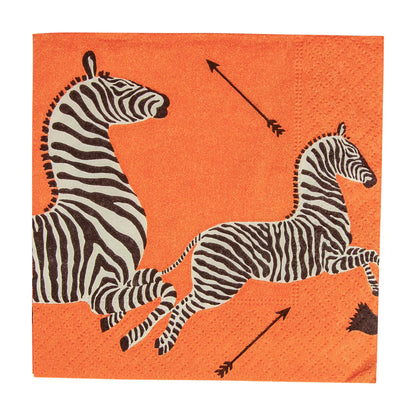 Caspari Zebra Orange Napkin