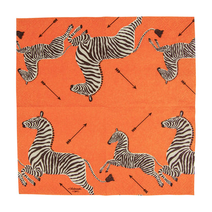 Caspari Zebra Orange Napkin