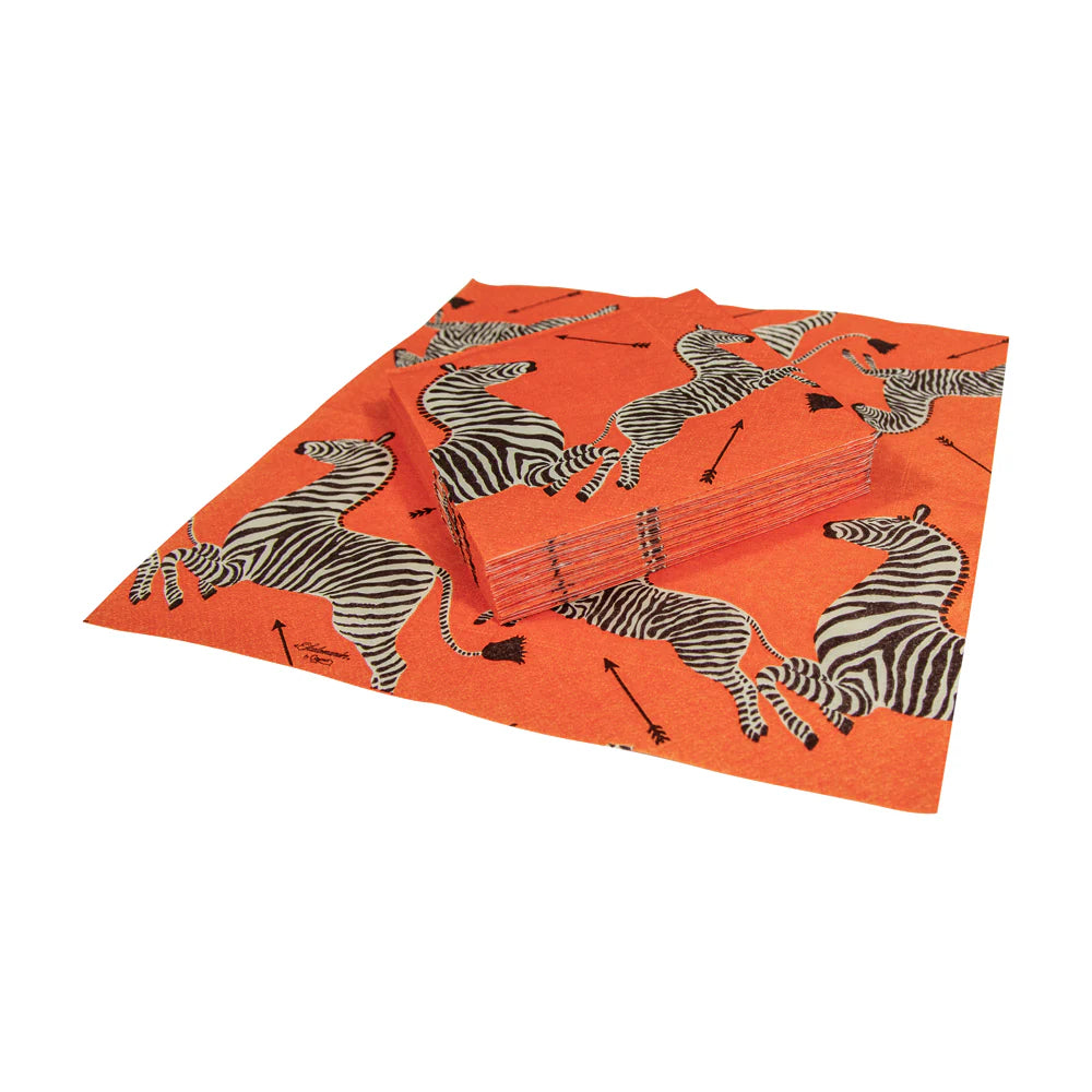 Caspari Zebra Orange Napkin