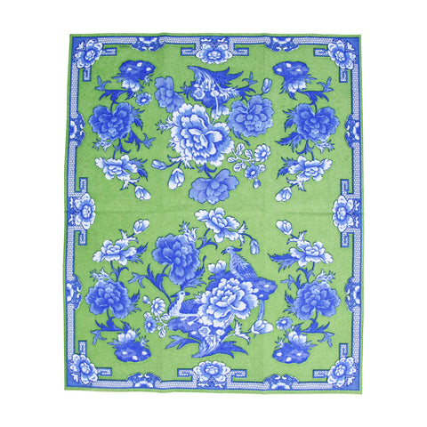 Caspari Green And Blue Plate Guest Towel