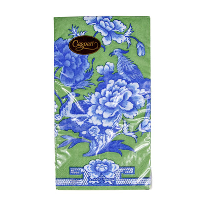 Caspari Green And Blue Plate Guest Towel, view 6