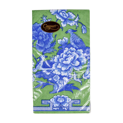 Caspari Green And Blue Plate Guest Towel
