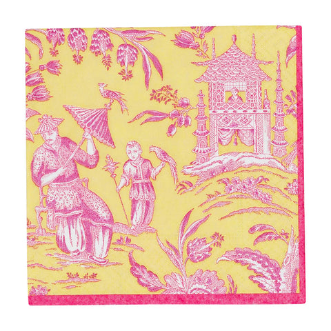 Caspari Silk Road Toile Chartreuse Napkins