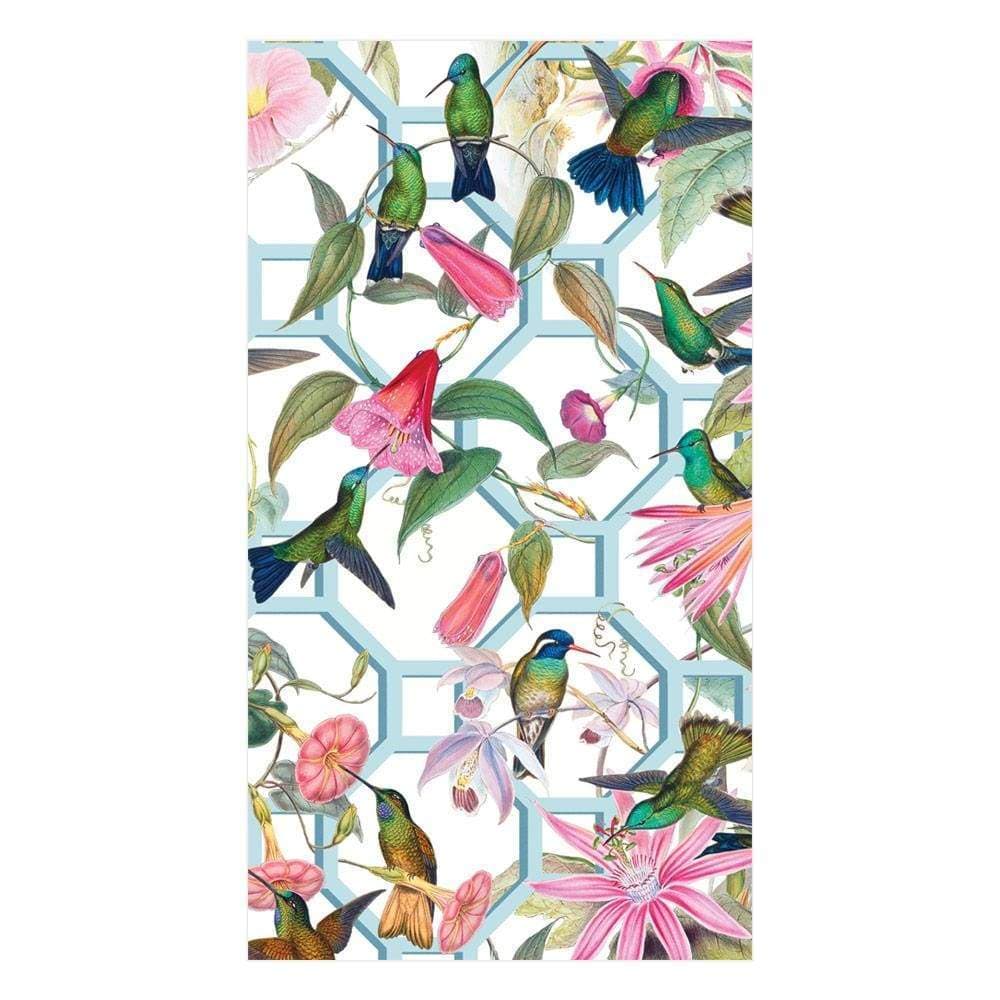 Caspari Hummingbird Trellis Guest Towel, triple-ply paper napkins