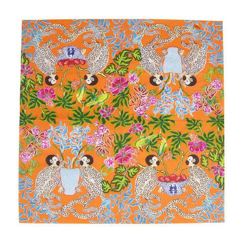 Caspari Monkeys Orange Napkin